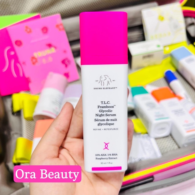 Tinh chất tẩy da chết Drunk Elephant T.L.C. Framboos™ Glycolic Night Serumy