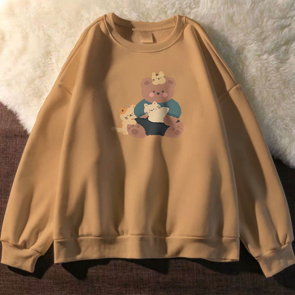 Áo SWEATER OVERSIZE CATTIES Đính Đá - SIZE M Đến XXL Vải Lông Cừu Dày Mới Nhất Cho Nữ