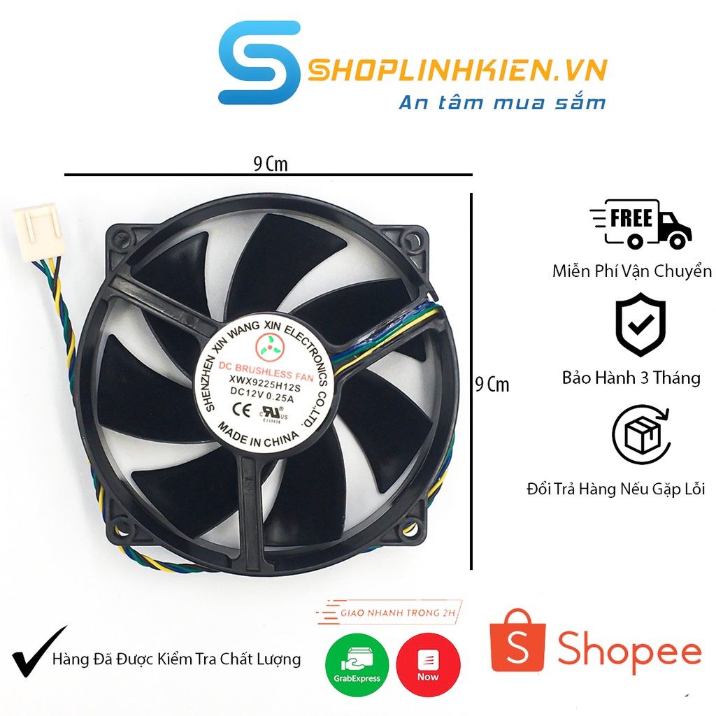 Quạt Tản Nhiệt 12V 3000RPM 9x9x2.5CM 4 Dây Dùng Cổng SYS-FAN