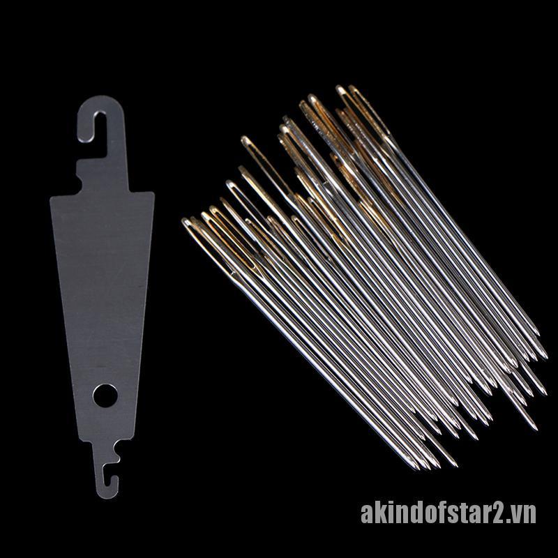 Bộ 30 Kim Thêu Chữ Thập Có Vòng Màu Vàng Độc Đáo