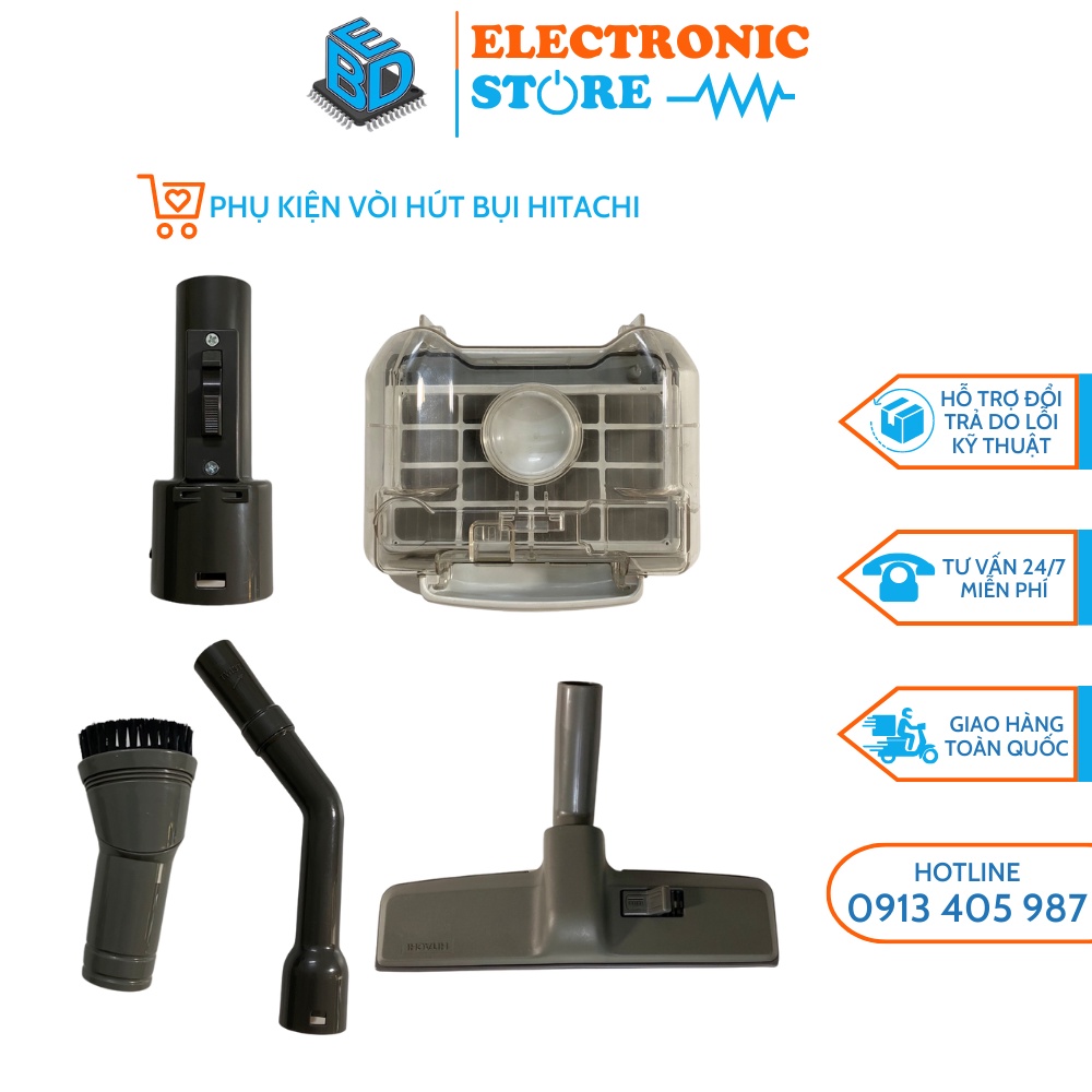 Bộ phụ kiện vòi hút bụi Hitachi ⚡ CAM KẾT CHÍNH HÃNG ⚡ Phụ kiện vòi hút máy hút bụi HITACHI - Có tư vấn lắp đặt