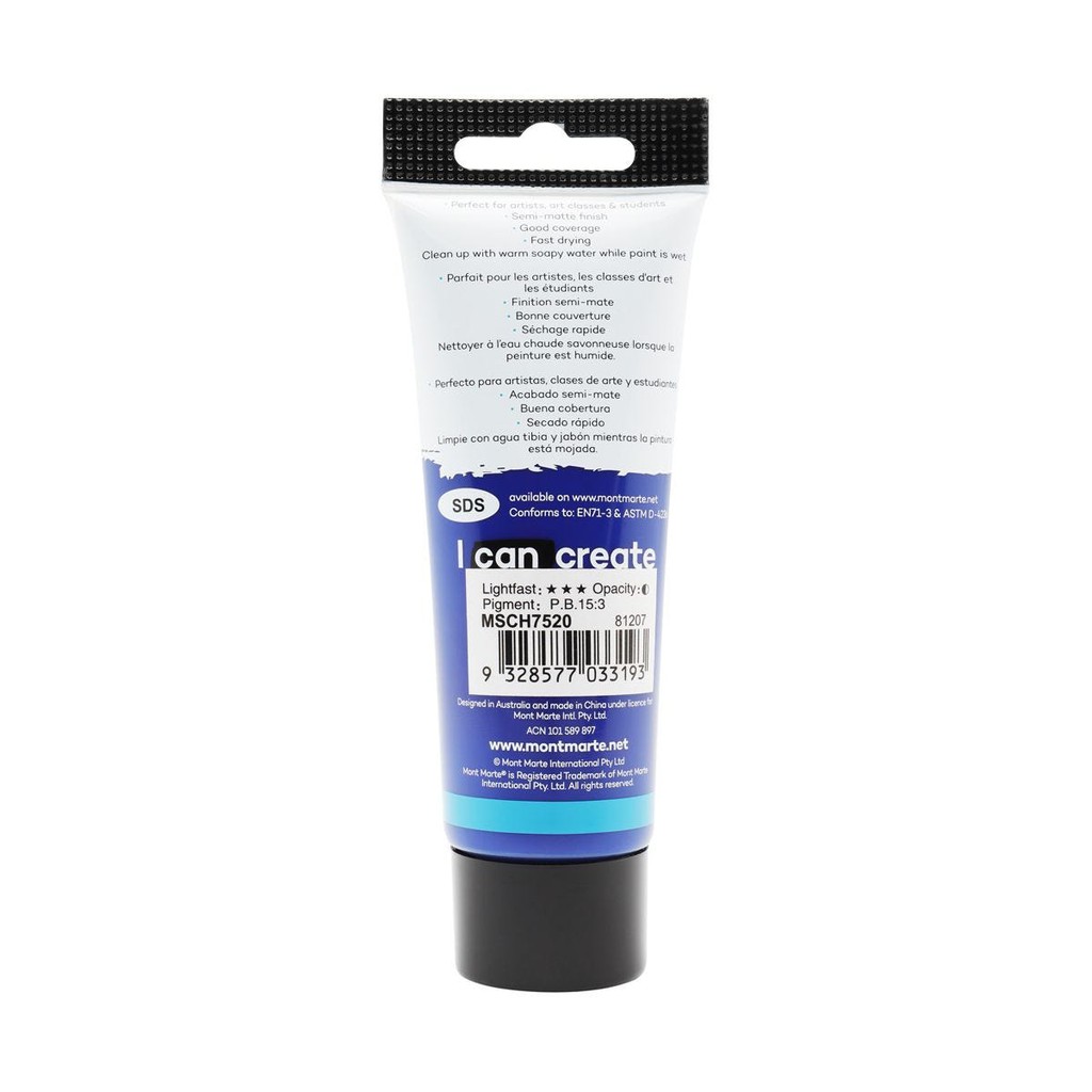 Màu Acrylic Mont Marte 75ml - Phthalo Blue - Acrylic Colour Paint Signature 75ml (2.54oz) - MSCH7520