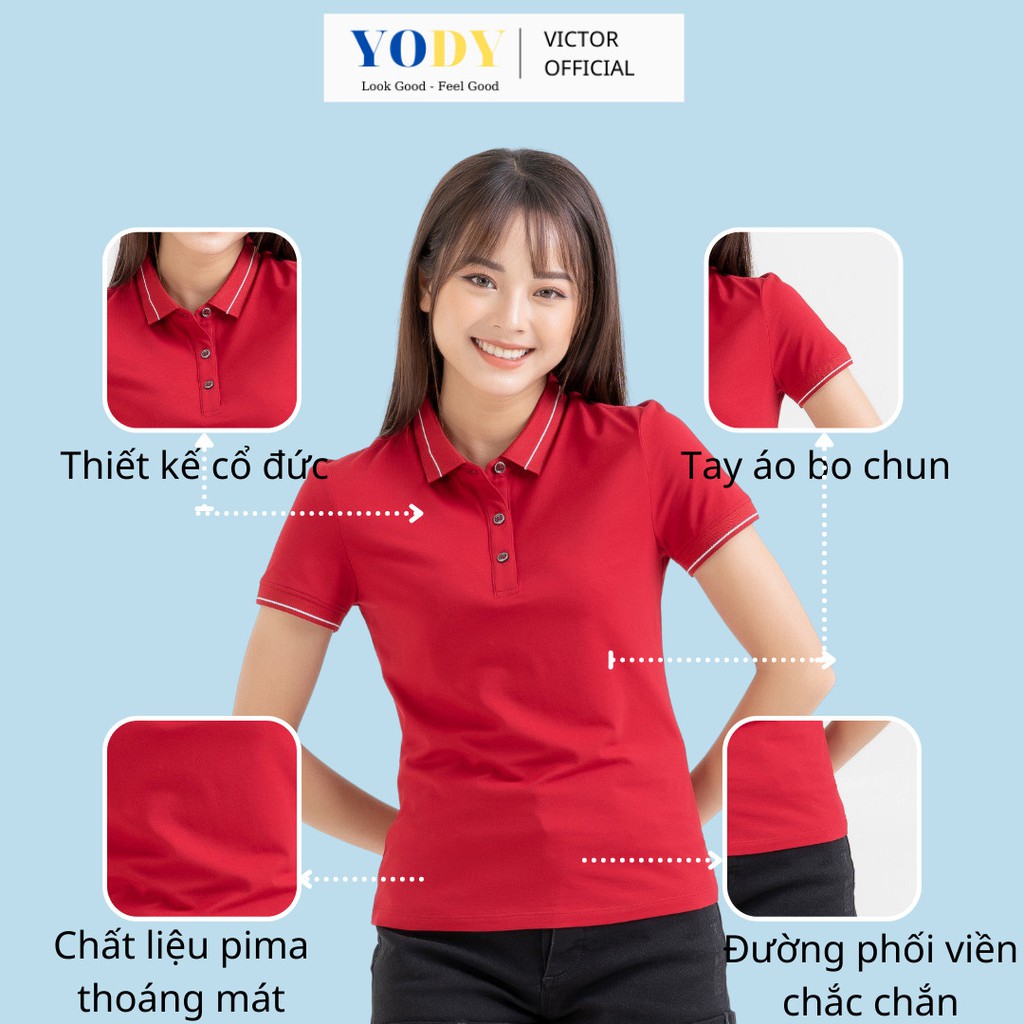 Áo Polo Nữ Pima YODY Áo Thun Cotton Co Giãn, Thấm Hút Mồ Hôi, Thời Trang Công Sở - Mã: APN3010