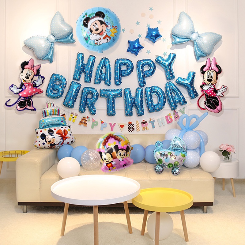 Set Trang Trí Sinh Nhật Mickey Minnie Ngộ Nghĩnh Dễ Thương - K203