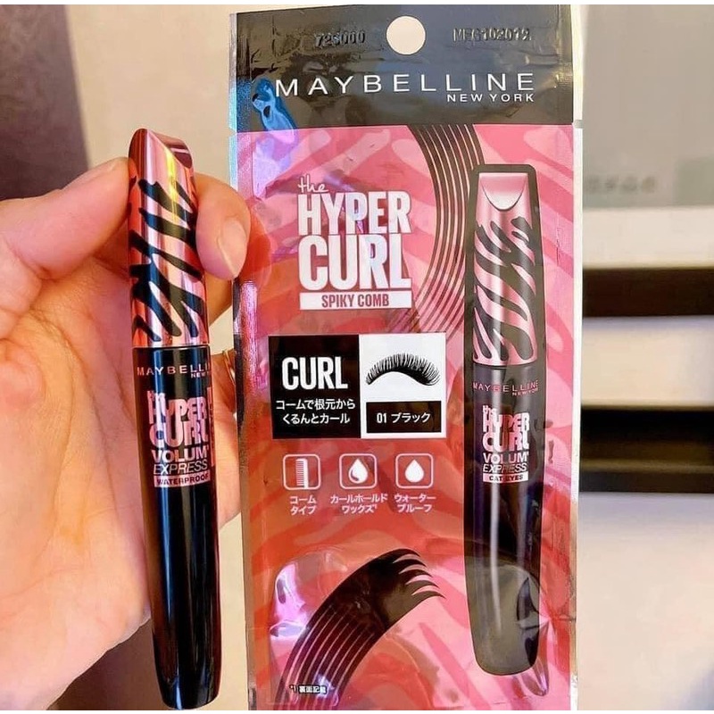 MASCARA MAYBELLINE HYPER CURL DÁNG LƯỢC CHẢI ĐẶC BIỆT - SẢN PHẨM ĐƯỢC CÁC MAKEUP SĂN LÙNG - 8736