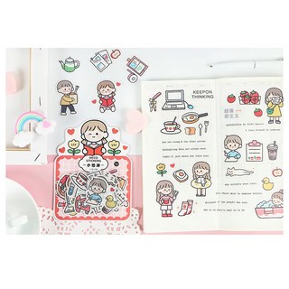 Sticker túi hình chibi loại 40 miếng