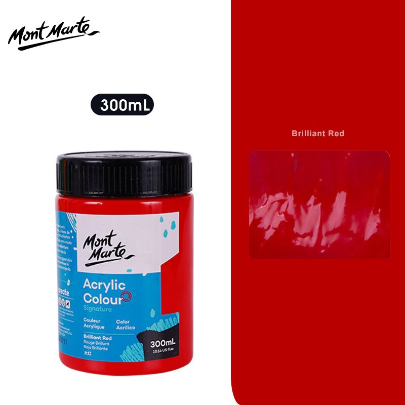 Màu Acrylic Mont Marte 300ml - Brilliant Red - Acrylic Colour Paint Signature 300ml (10.1oz) - MSCH3010