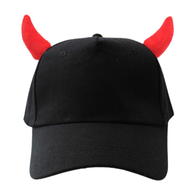 Mũ Lưỡi Trai Đính Sừng Quỷ Hóa Trang Halloween