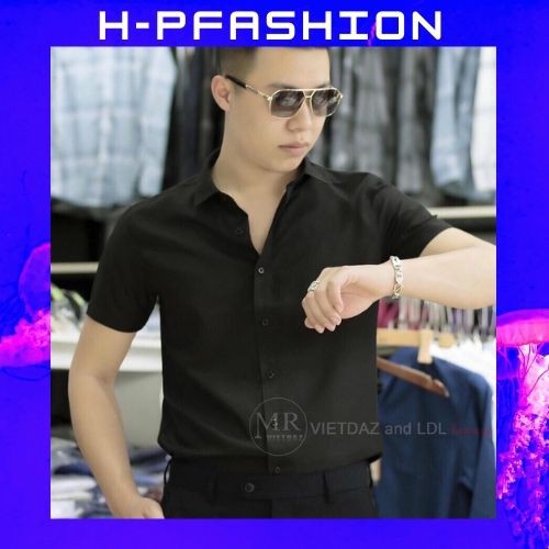 Áo Sơ Mi Nam Trơn Ngắn Tay 🔵 𝐅𝐑𝐄𝐄 𝐒𝐇𝐈𝐏 🔵 Áo Sơ Mi Nam Đẹp Vải Lụa Trơn Co Giãn Thời Trang Hpfashion - Asmnhp03