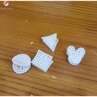 Set 2 kẹp tóc gấp tóc ngọc trai nhân tạo size nhí 3.3cm siêu kute