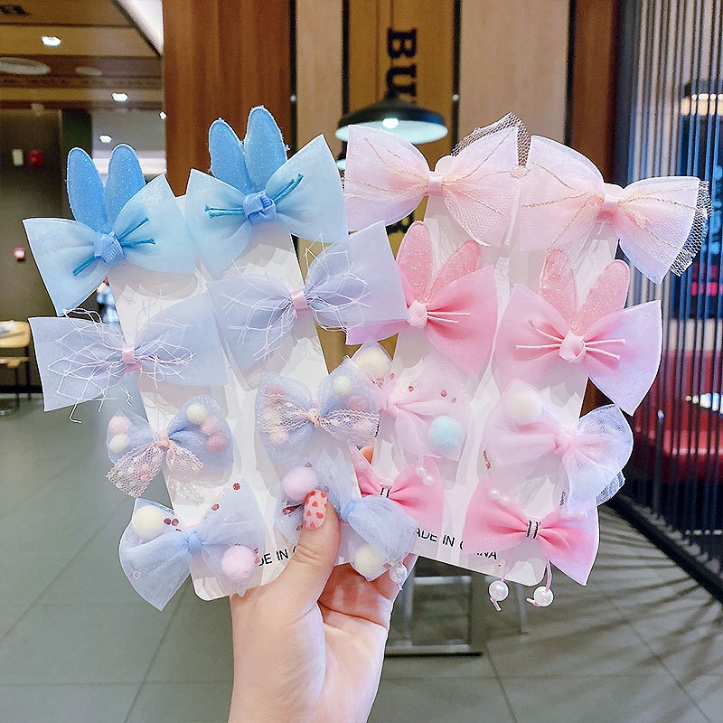 Set 8 Kẹp Tóc Nơ Dễ Thương Cho Bé Gái