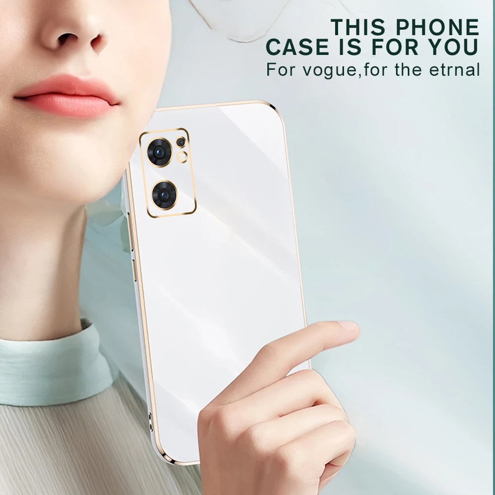Ốp Điện Thoại Silicone Mềm Mạ Viền Sang Trọng Cho OPPO A76 A96 A57 A77 2022 Reno 7 Pro 7Z 6Z Reno7