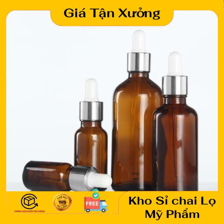 Lọ Chiết Serum ❤ TRÙM SỈ ❤ Lọ đựng tinh dầu 15ml,20ml Dày bóp giọt Khoen Bạc chiết serum , phụ kiện du lịch