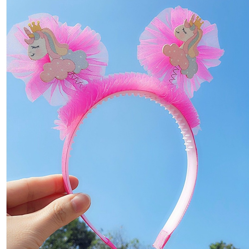 Cài tóc vải von cute công chúa cho bé gái có lò xo nhúng cao cấp