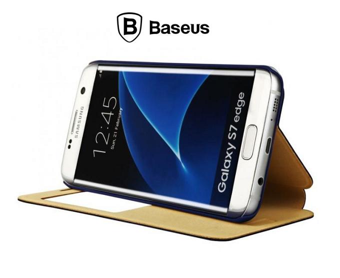 Bao da Samsung Galaxy S7 Edge hiệu Baseus - Xanh đen