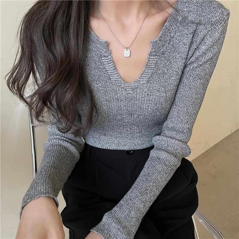 Áo Thun Dệt Kim Tay Dài Thiết Kế Đơn Giản Cá Tính 172239Áo Thun Thiết Kế Phong Cách Hàn Quốc Thời Trang | BigBuy360 - bigbuy360.vn