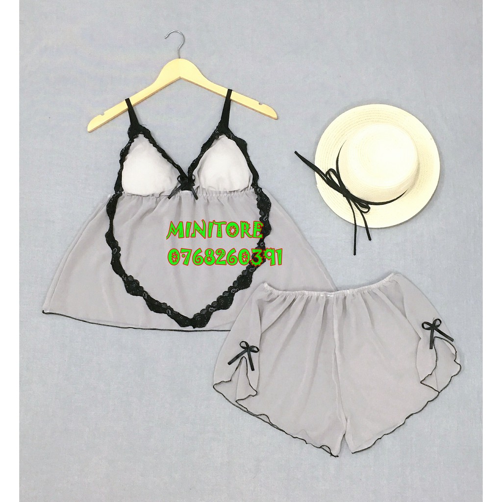 [60KG - 90KG] BỘ VOAN MỎNG CÓ MÚT ÊM VIỀN REN SEXY, GỢI CẢM MẶC NGỦ BAO ĐẸP BAO MÁT - Bigsize voan 4 dây