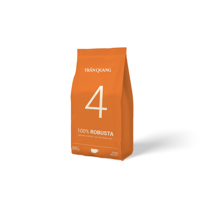 Cà phê rang xay No.4 Trần Quang rang đậm bịch 500g