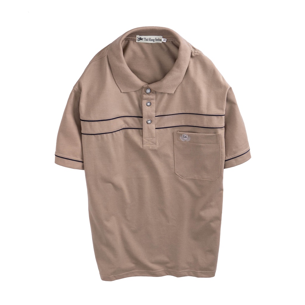 Áo Thun nam Polo, Áo thun trung niên, người lớn tuổi Vải Thun cotton 2 sọc Ngắn Tay ( Cộc Tay)