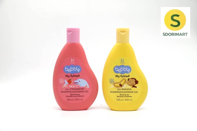 Sữa tắm gội toàn thân Bebble 400ML 2 in 1 cho trẻ từ sơ sinh  - Hàng NK chính hãng - Date mới nhất