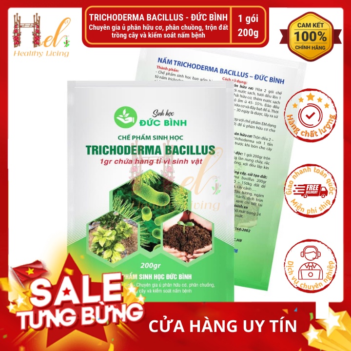 Chế Phẩm Men Vi Sinh Nấm Đối Kháng Trichoderma Bacillus - Đức Bình - Bón Gốc Ủ Phân Hữu Cơ