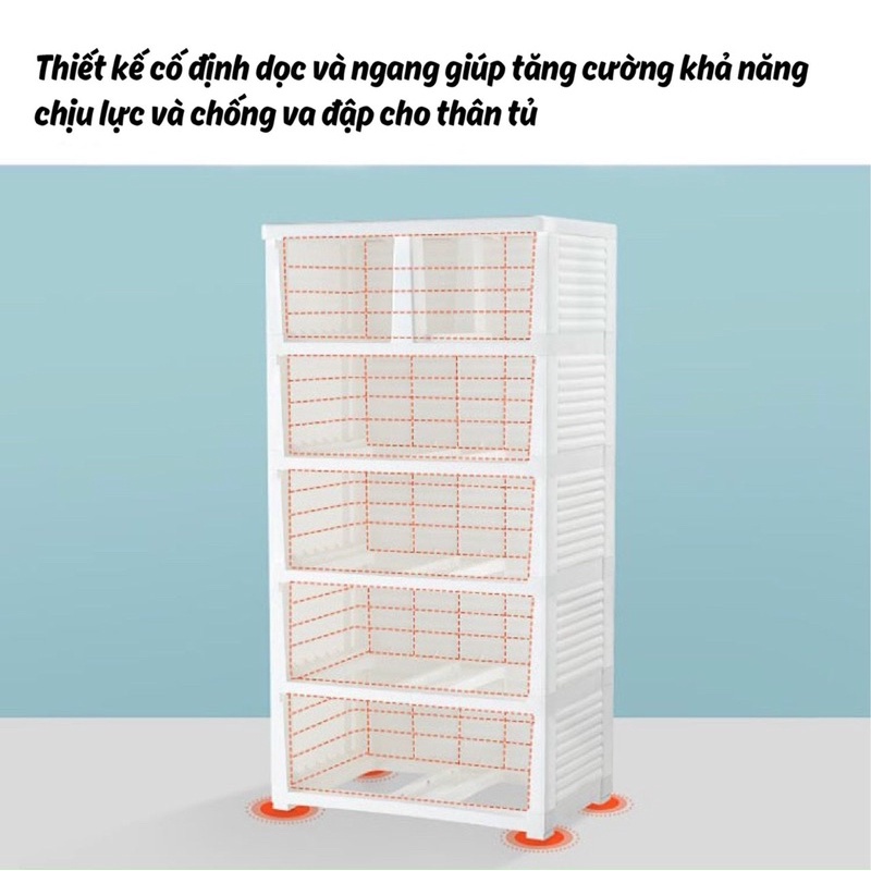 TỦ NHỰA NGĂN KÉO 5 TẦNG HOLLA - THIẾT KẾ XINH XẮN