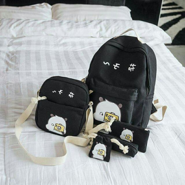 BALO COMBO 5HÀN QUỐC,Balo Thời Trang ,Ba lô Đi Học nữ Balo kute cho bé set 5 món Quảng châu