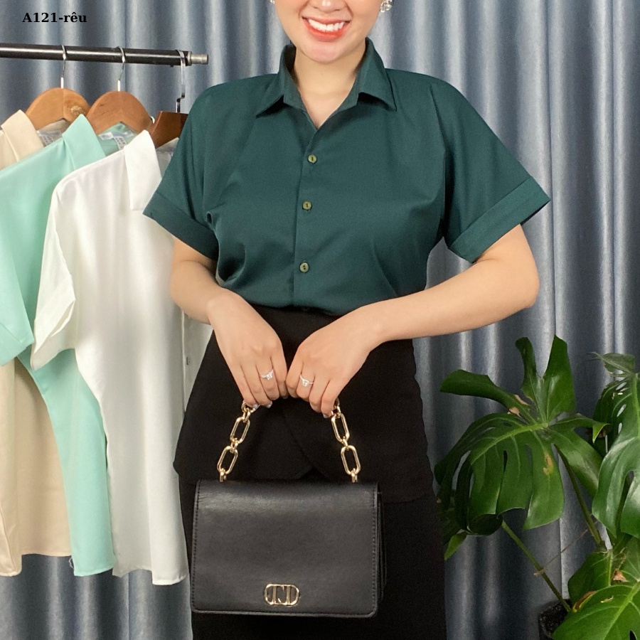 Áo sơ mi tay liền chất vải lụa mềm mịn, phong cách công sở, tôn dáng cực chuẩn, dễ thương A121