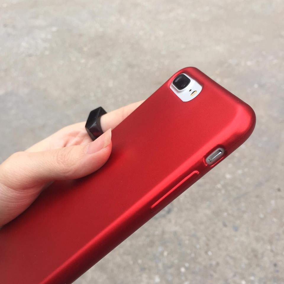Ốp lưng dẻo đỏ dành cho iPhone7 + Tặng 01 miếng dán cường lực