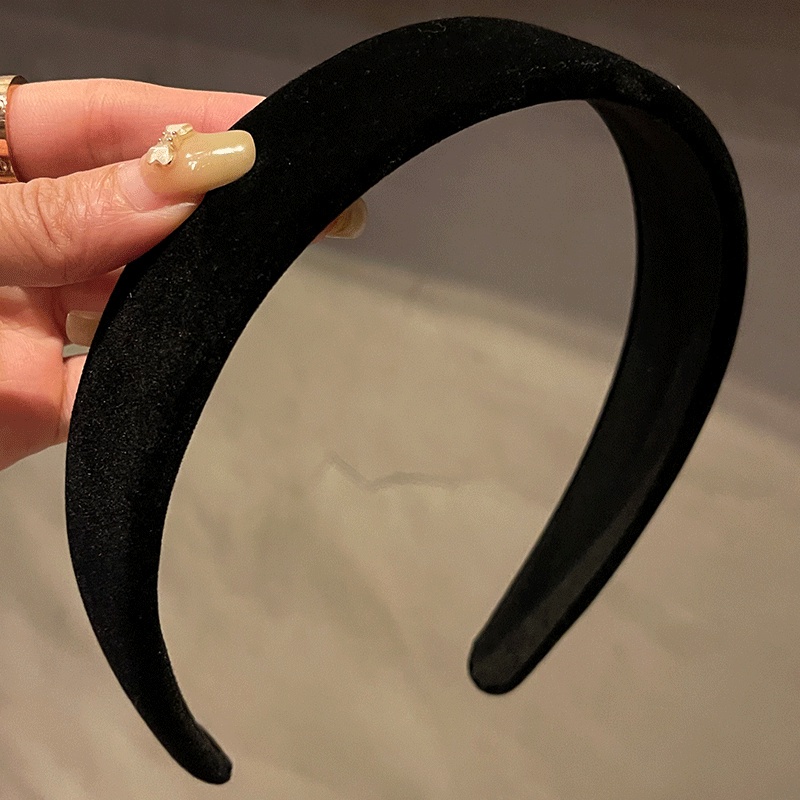 Băng đô bản rộng bằng vải nhung màu đỏ phong cách vintage thời trang Pháp