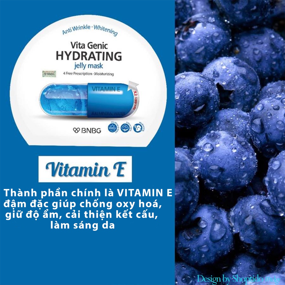 Combo 10 Mặt nạ BNBG dưỡng ẩm cho da Vita Genic Hydrating Jelly Mask 30ml NPP Shoptido