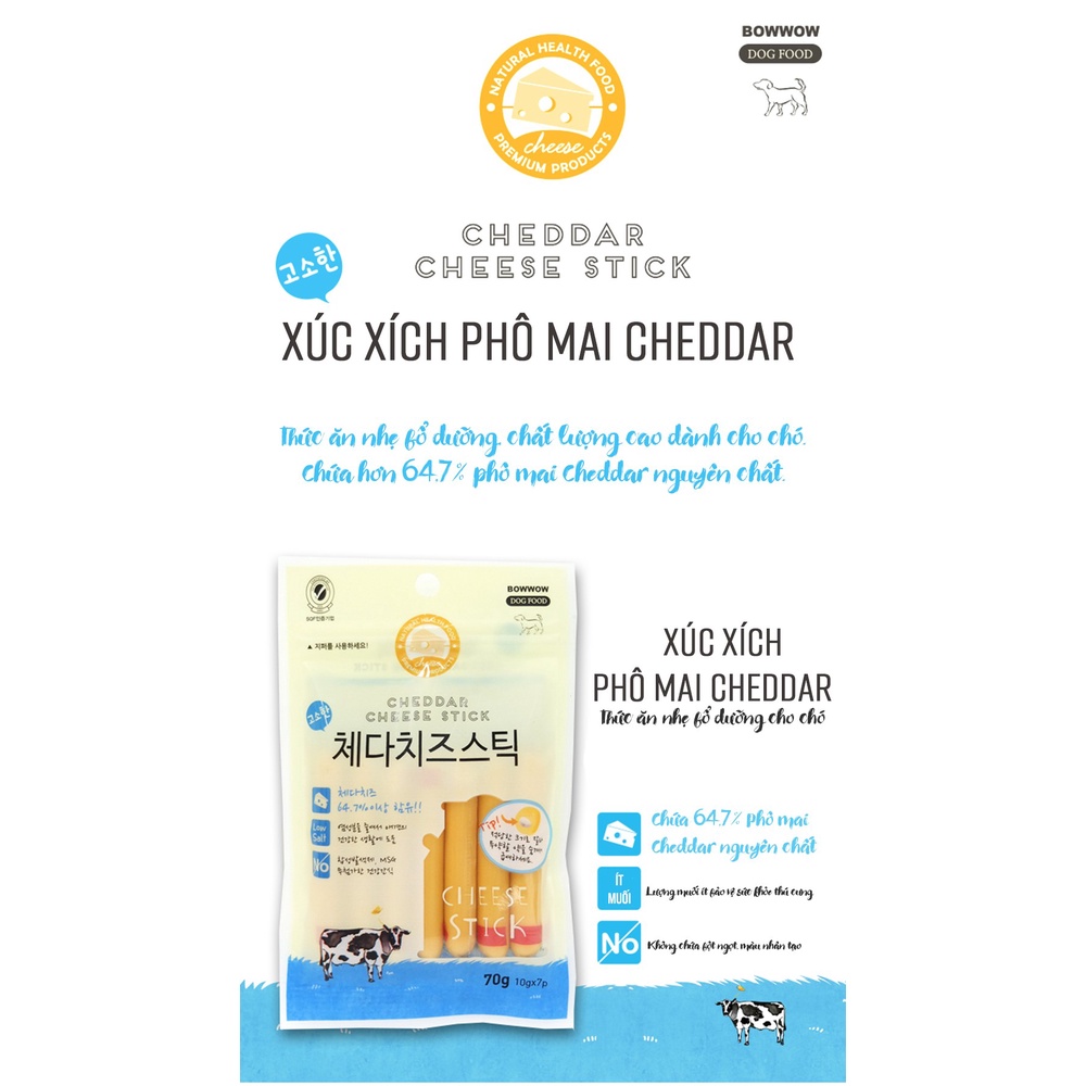 [DINH DƯỠNG CAO CHO CHÓ] Xúc xích phô mai nhiều vị cho chó BOWWOW 240g - Ăn vặt cho chó - Snack cho chó