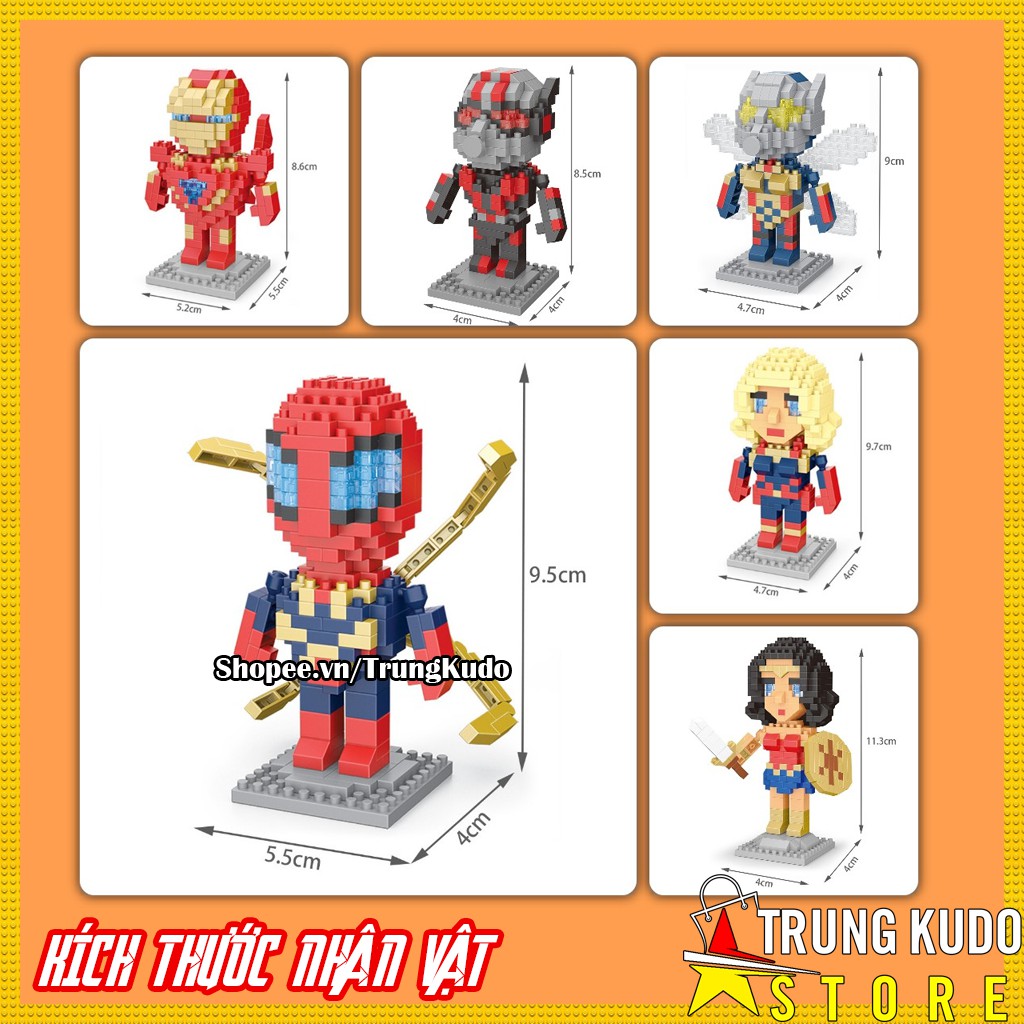 Lego Siêu Anh Hùng  - Đồ Chơi Lắp Ráp Lego Siêu Nhân Nanoblock (Iron Man, Captian, Spider Man,...) - Mô Hình Marvel