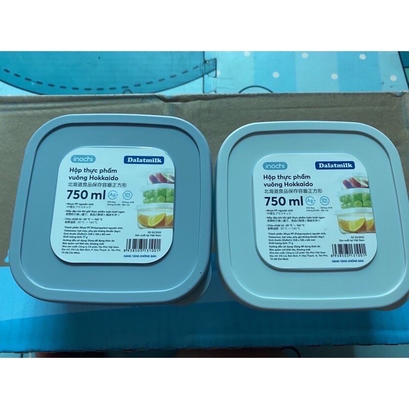 Hộp Đựng Thực Phẩm Hình Vuông Hokkaido INOCHI 750ml