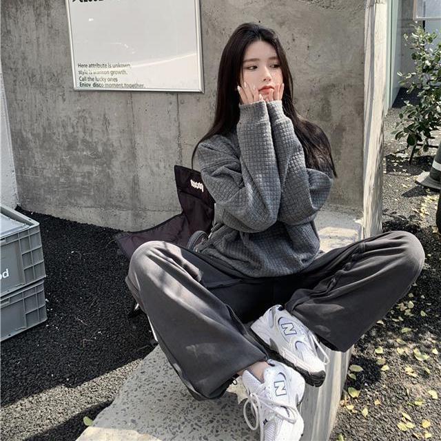 Áo sweater tay dài cổ tròn màu xám in chữ Hormones 2021 thời trang cho nữ | BigBuy360 - bigbuy360.vn