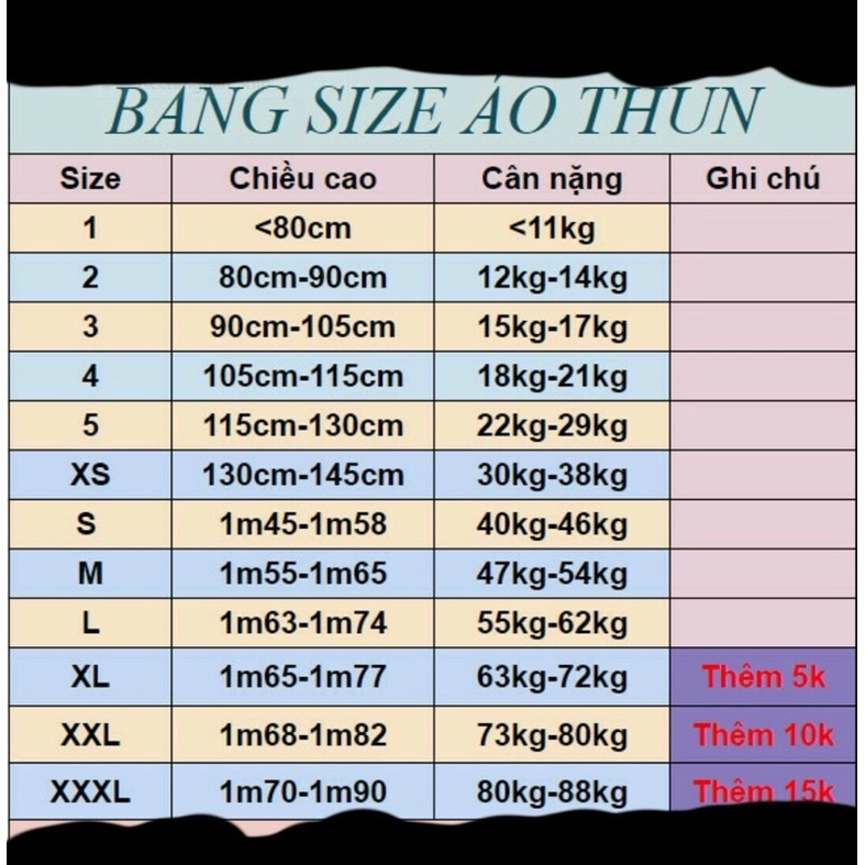 Áo thun đồng phục gia đình, nhóm, cty size 3XL