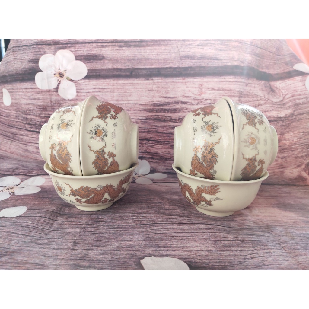 Bộ 10 bát thờ vàng kim gốm sứ Bát Tràng đẹp long lanh