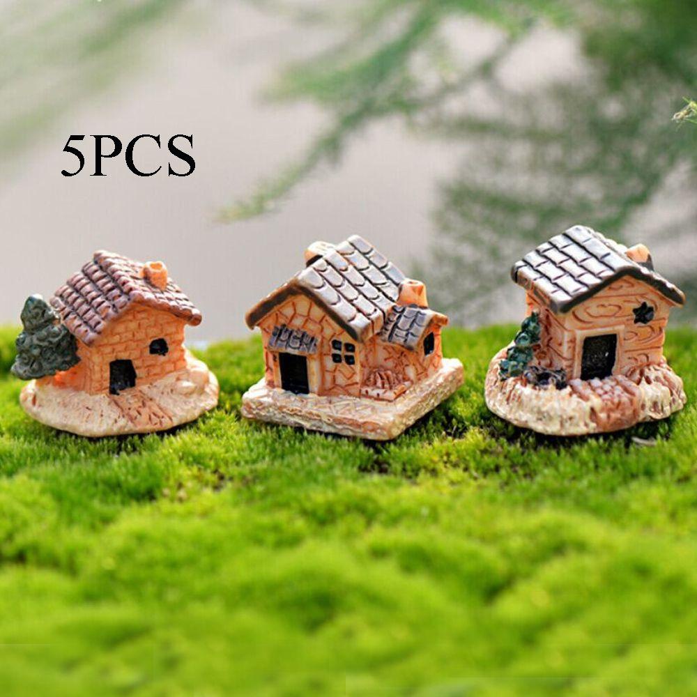 Set 5 Mô Hình Ngôi Nhà Mini Trang Trí Tiểu Cảnh DIY