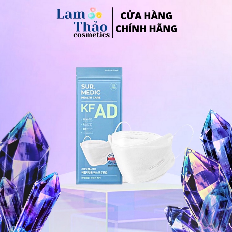 Combo 3 Khẩu Trang Sur.Medic Nano Ion 3 Lớp Kháng Khuẩn KF-AD 99,99%