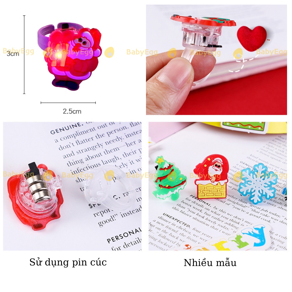 NHẪN PHÁT SÁNG SẴN PIN cho bé đồ chơi noel Giáng sinh quà tặng cho bé trai bé gái 1 2 3 4 5 6 7 8 9 tuổi