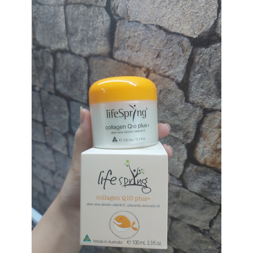 Kem nhau thai cừu LifeSpring Collagen Q10 Plus Giúp Mờ Thâm Nám 100ml của Úc