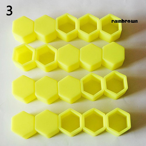Bộ 20 nắp chụp con ốc bánh xe hơi trang trí bằng silicone 19mm