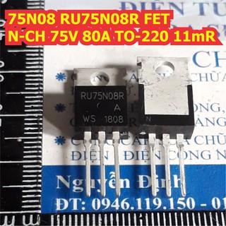 3 con 75N08 RU75N08R FET N-chanel 75V 80A TO-220 11mR kde4359