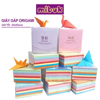 Giấy gấp hạc 6.5x6.5 cm 320 tờ 8 màu - Giấy gấp Origami MEI JIN PAPER