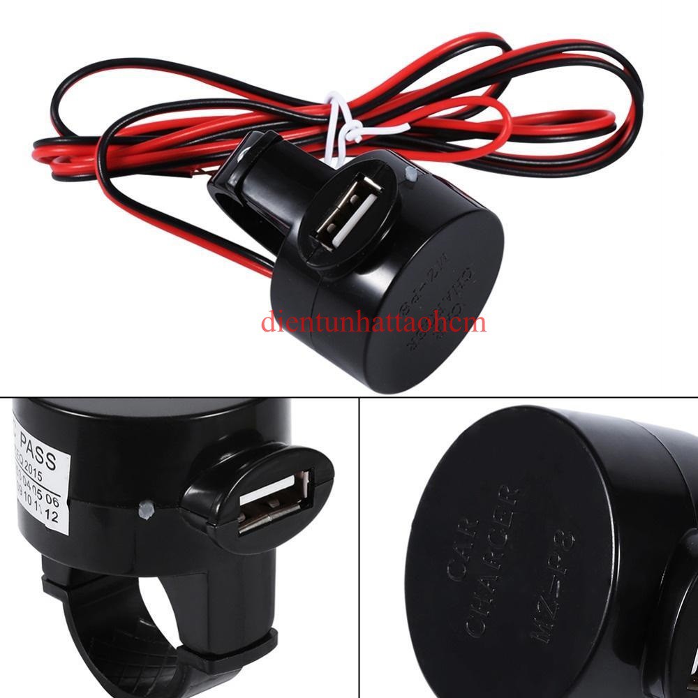 BỘ CHẾ SẠC ĐIỆN THOẠI TRÊN XE MÁY 12-24V RA 5V-2A