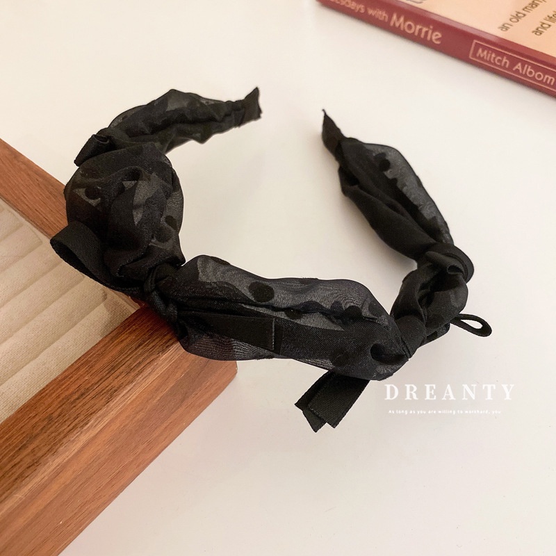 Băng Đô Cài Tóc Thắt Nơ Họa Tiết Chấm Bi Phong Cách Nhật Bản Cổ Điển Thời Trang Cho Nữ