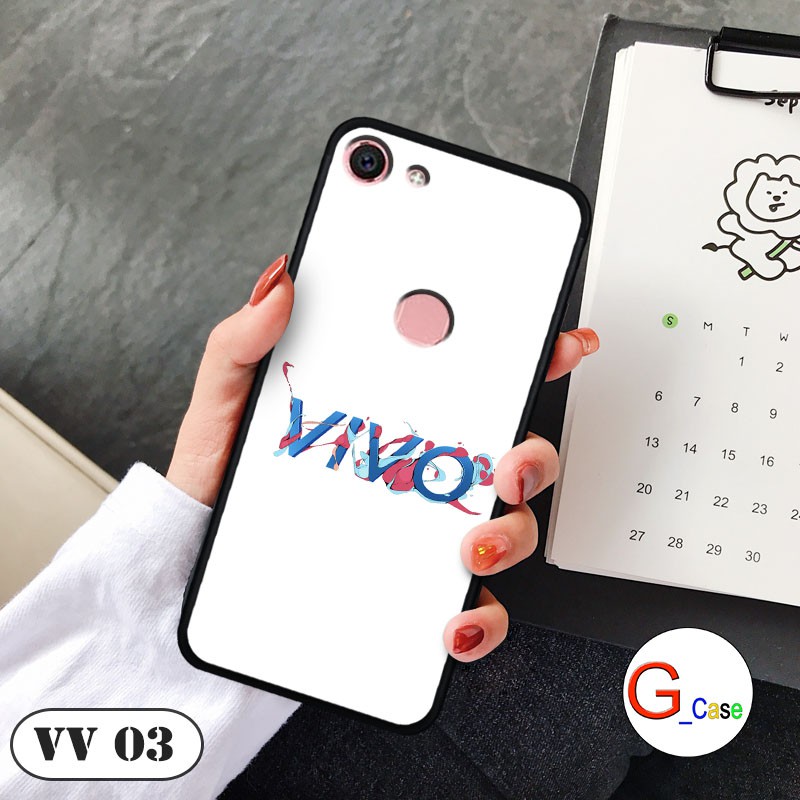 Ốp lưng Vivo V7 Plus - lưng kính in logo hãng điện thoại