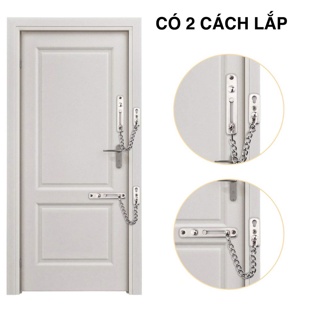 Chốt cửa dây xích an toàn HOBBY Home Decor KLC - chất liệu Inox 304 gắn cửa hợp cho chung cư nhà phố
