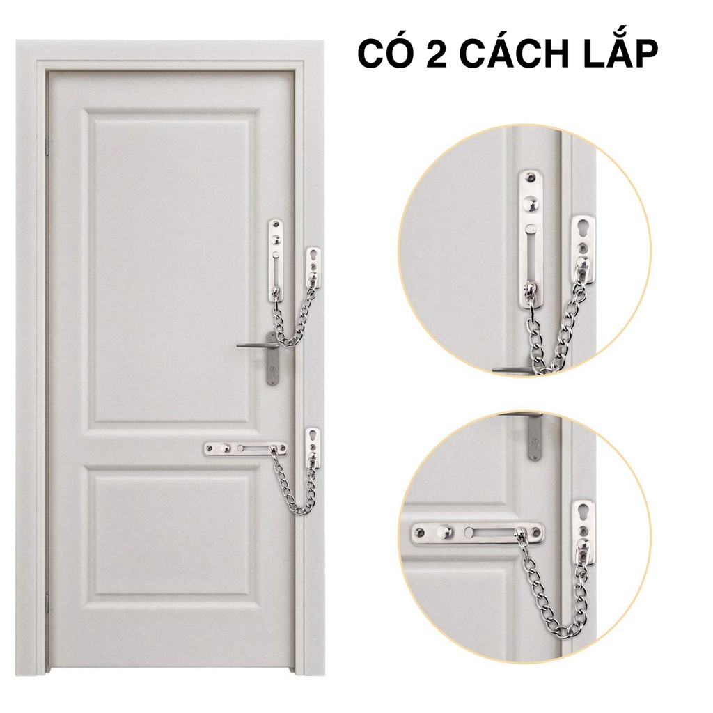 Chốt cửa dây xích an toàn inox 304 gắn cửa HOBBY Home Decor KLC bảo vệ phòng cho chung cư phòng ngủ