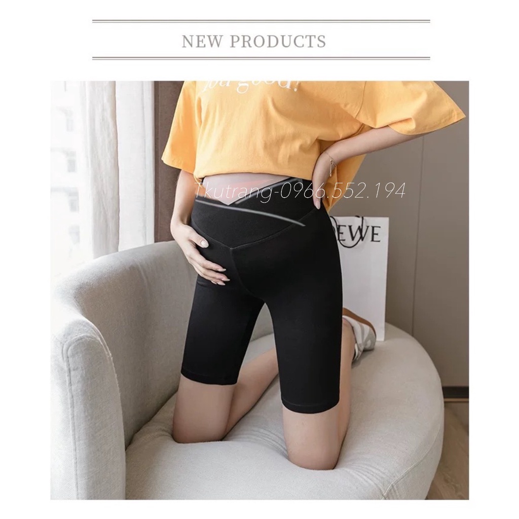 QUẦN BẦU CẠP CHÉO BOZIP VIỀN CHỮ LEGGING BẦU CHÉO ĐÙI NGỐ DÀI